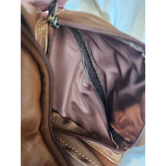 Vintage Distressed Tan Leather Fanny Pack Waist Belt Bag Adjustable Cambodia - Picture 5 of 16